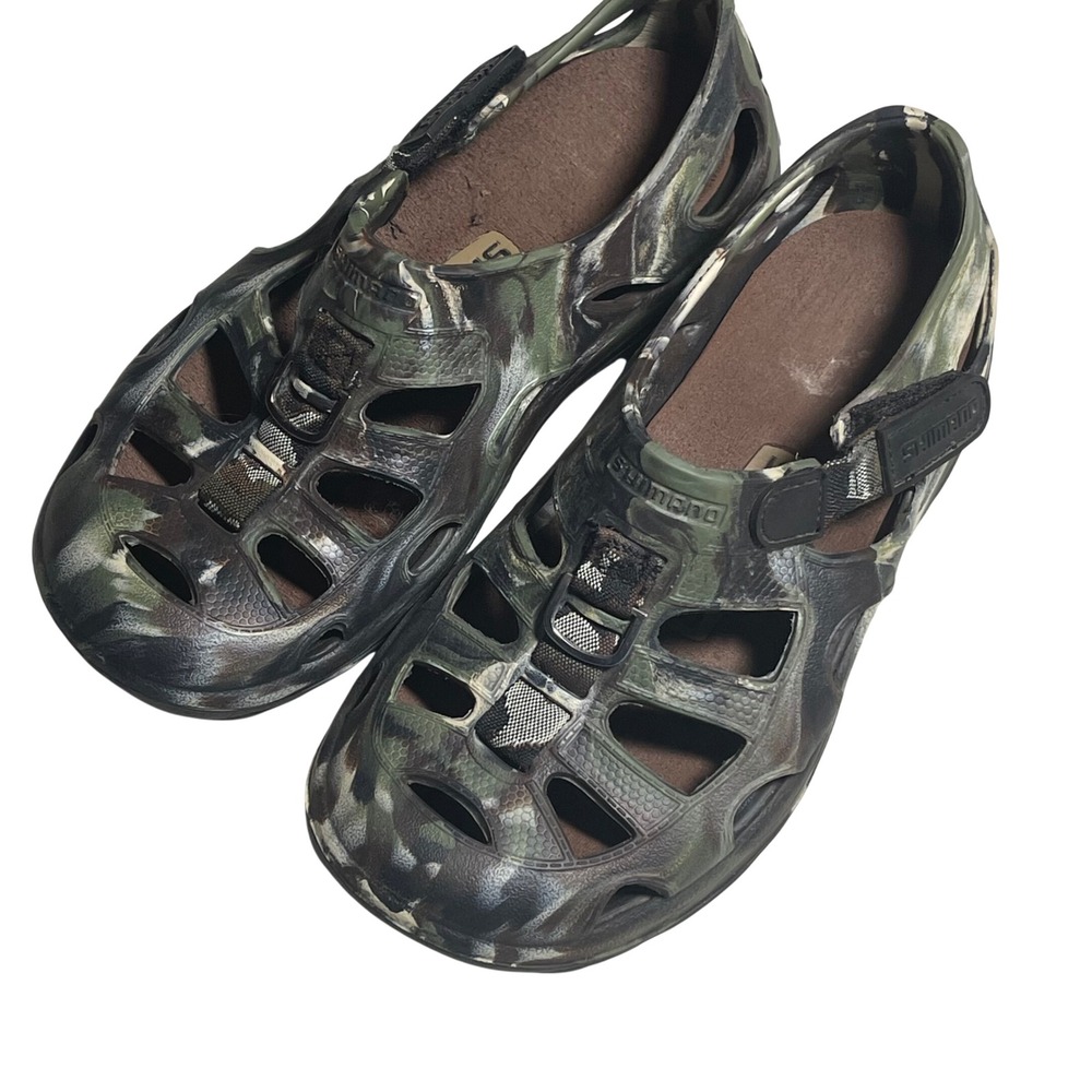 Shimano Evair Marine Sandals Camo Fishing Boat Water Shoes Mens 5 Womens‎ 7